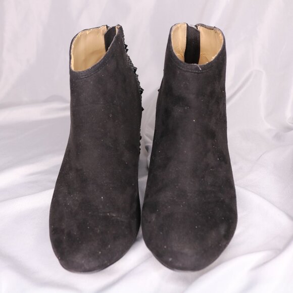 Zara Black Studded Embellished Block Heel Ankle Boots Booties Size 38 - Picture 2 of 14